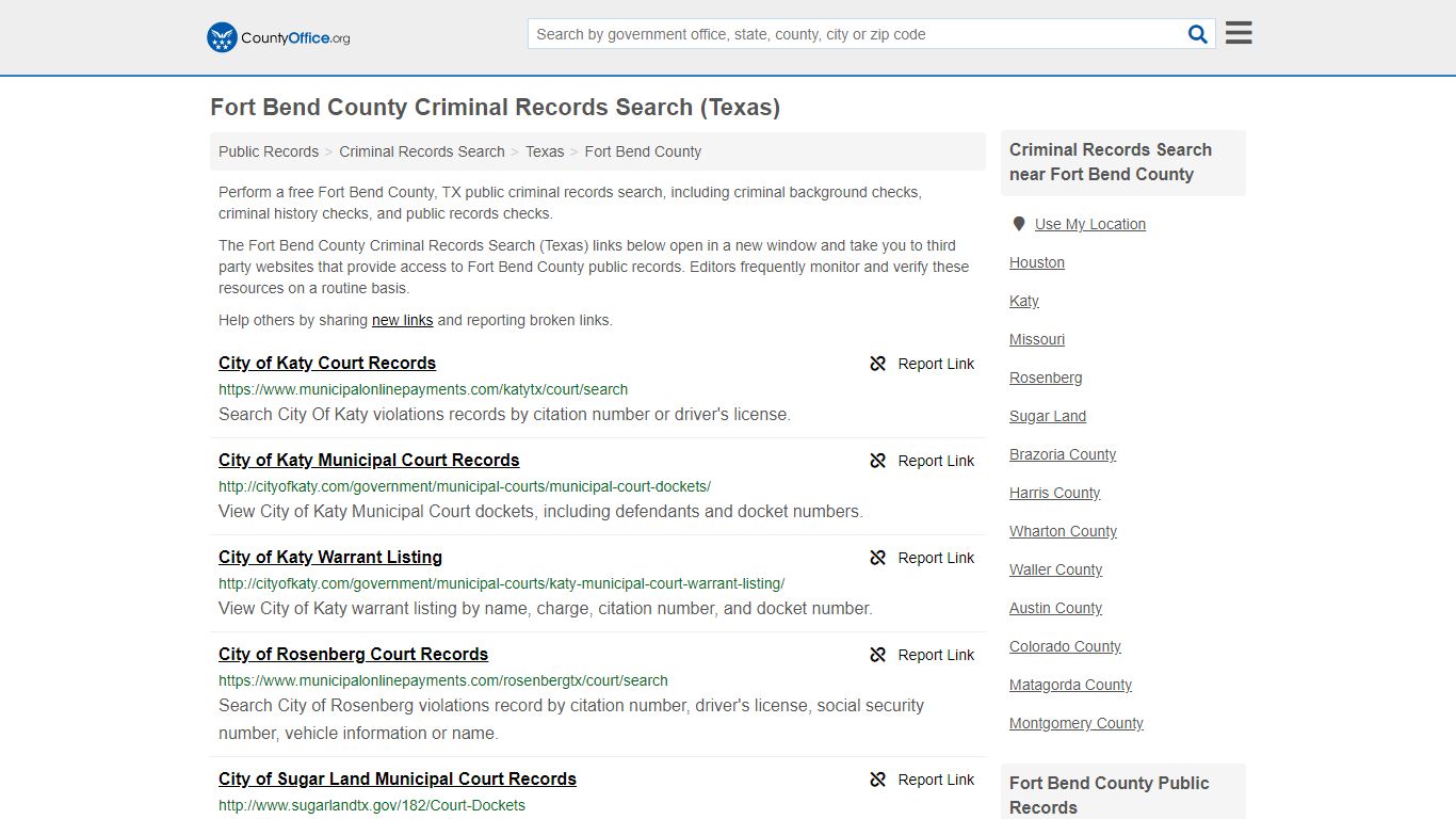 Criminal Records Search - Fort Bend County, TX (Arrests ...